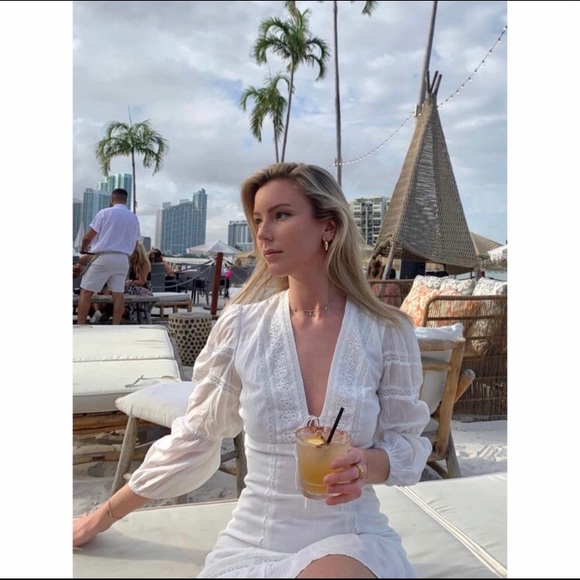 Sold Reformation Cecille Dress || Cream - Picture 16 of 16